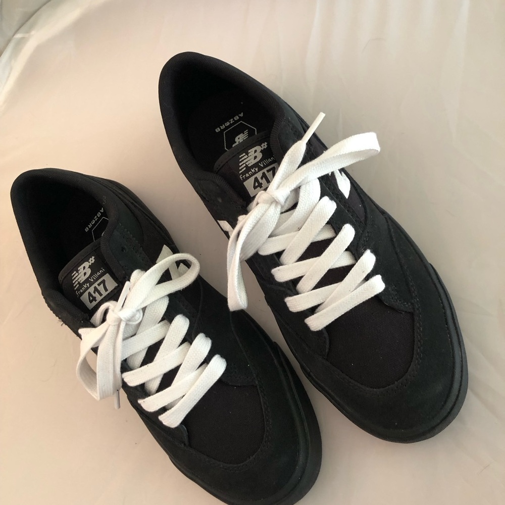 New Balance Black Men's Numeric Franky Villani Low 417 Sneakers with White Laces